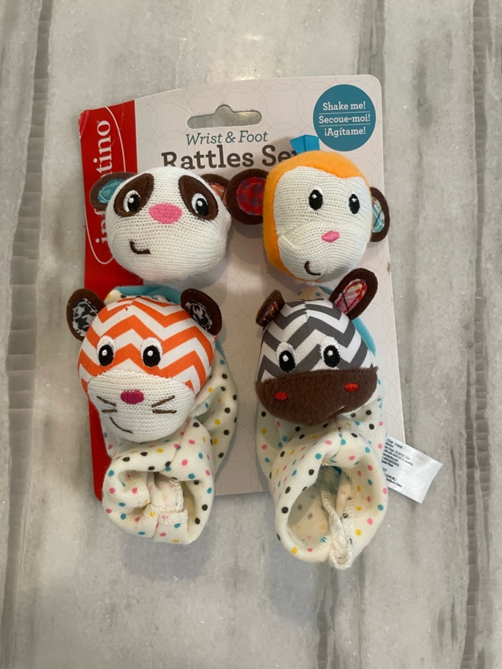 Infantino Multicolor Striped Wrist & Foot Rattles Set